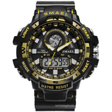 SMAEL 1557A Men Quartz Digital Watch Fashion Sport Plastic Band Pointer Double Display Luminous Hand Male Wrist Watch
